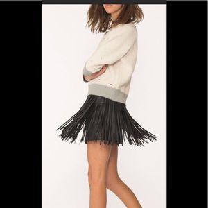 N: Philanthropy Fringe Vegan Leather Skirt